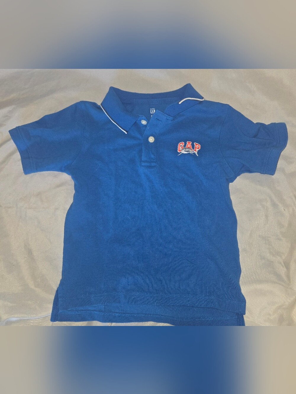 GAP Boy's Royal Blue Polo with Embroidered Chest Logo And Shark Size 4